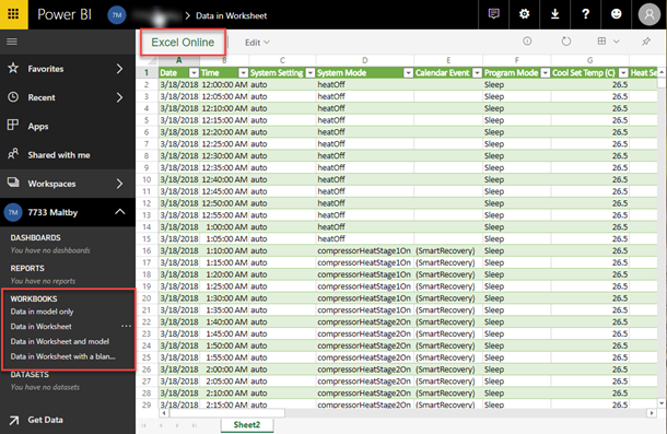 Connected Excel file within Power BI