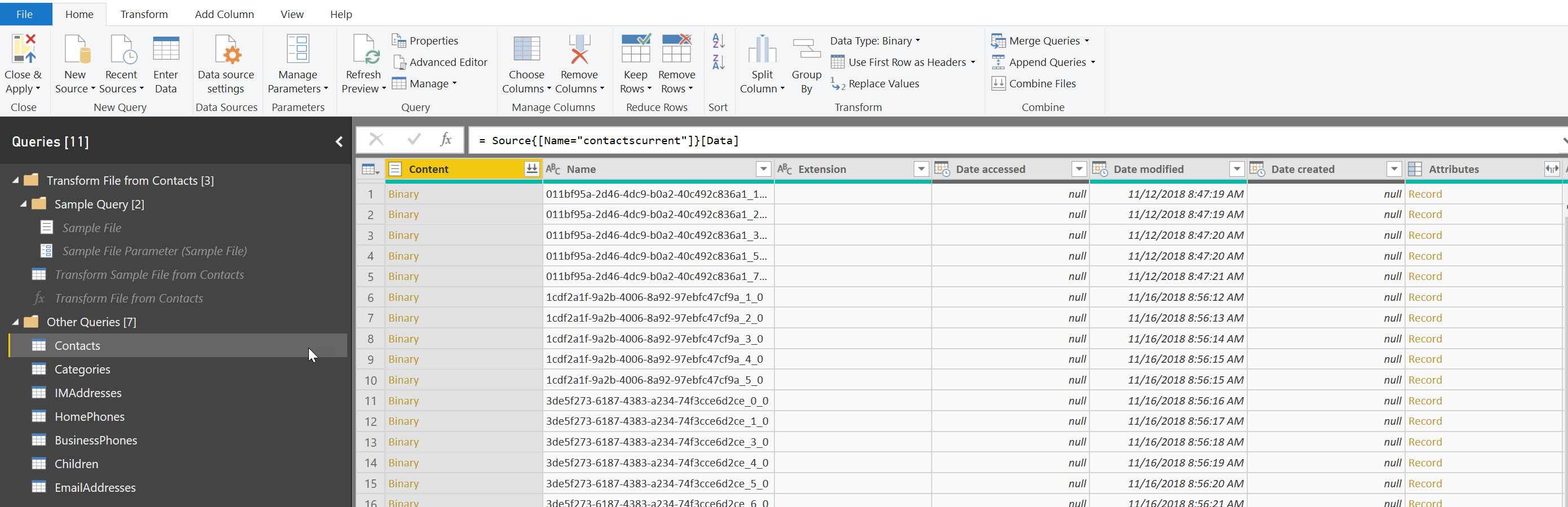 Power Query editor in Power BI Desktop