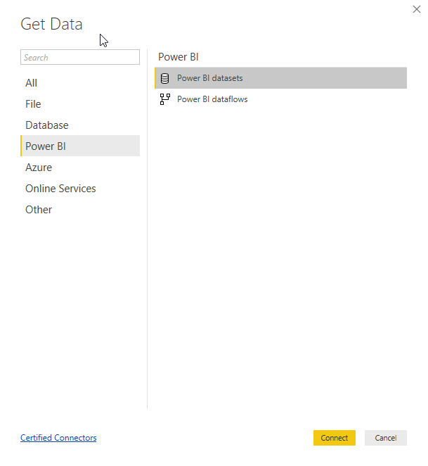 Connecting to a Power BI dataset